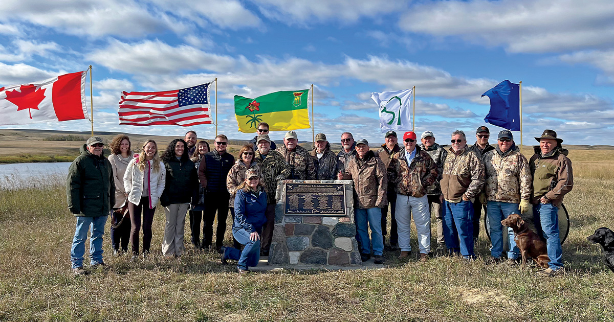 Jeff Heidelbauer and his wife, Dr. Rebecca McGee dedication at DU Canada’s Nevdoff project in Saskatchewan. Photo by Ducks Unlimited