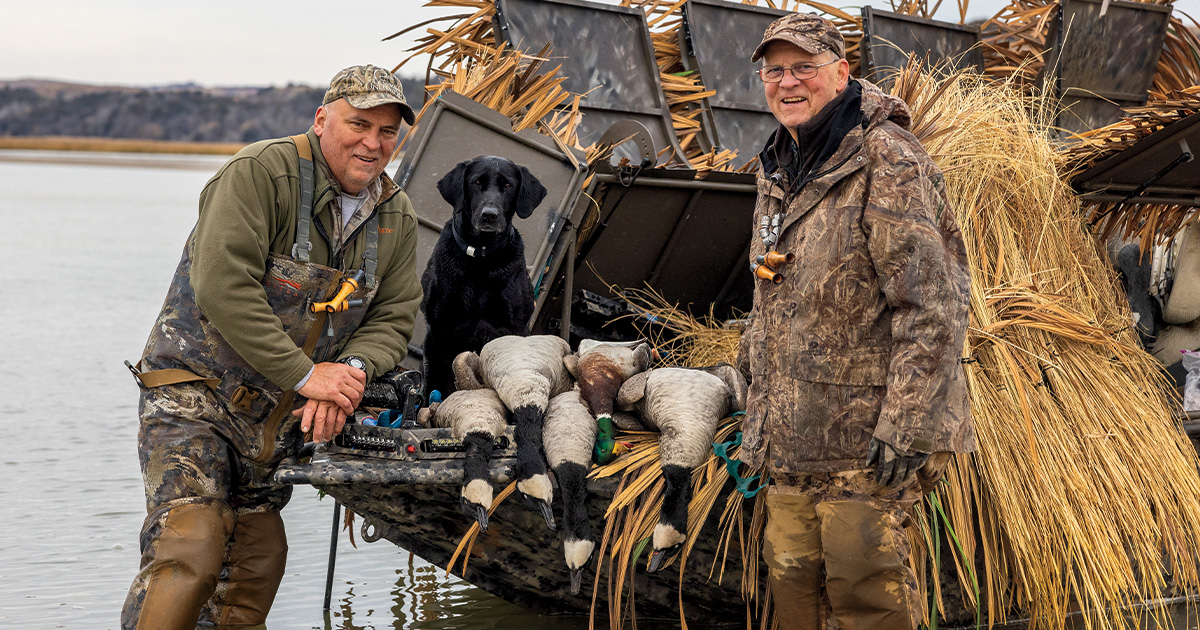 Terry Kostinec and Jeff Heidelbauer after a morning's hunt. Photo by Doug Steinke