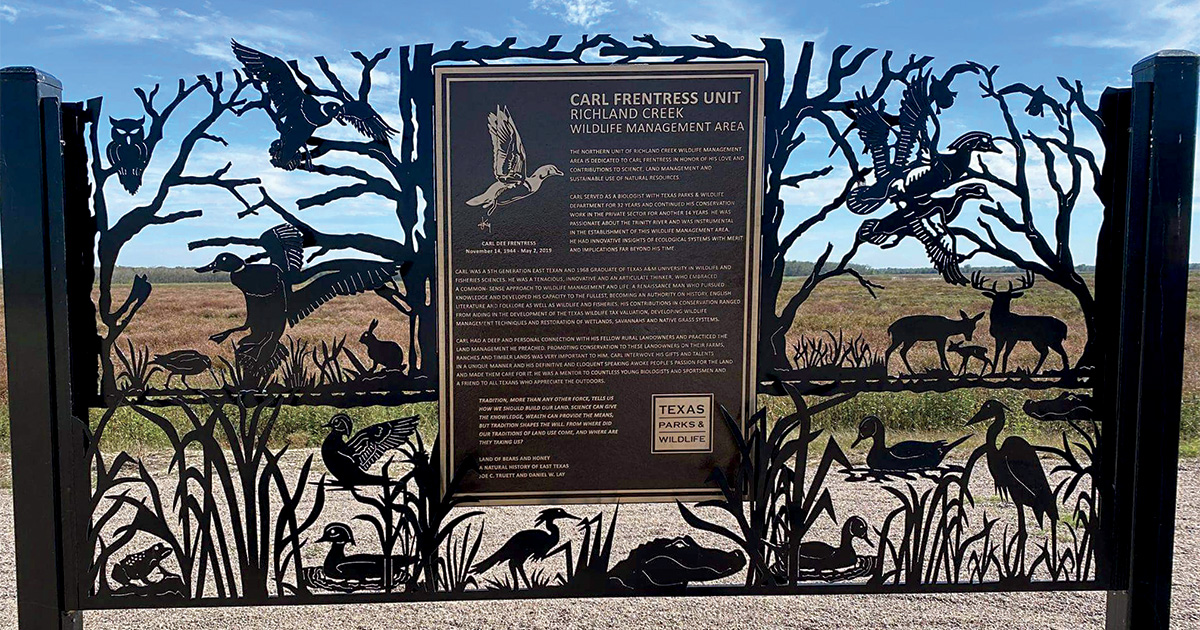 Richland Creek Wildlife Management Area sign. Photo by Bob Locke, DU