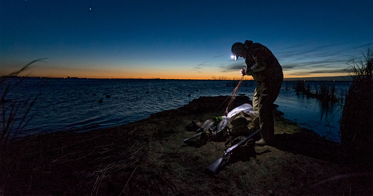 Hunter getting ready for the morning hunt. Photo by Dean Pearson