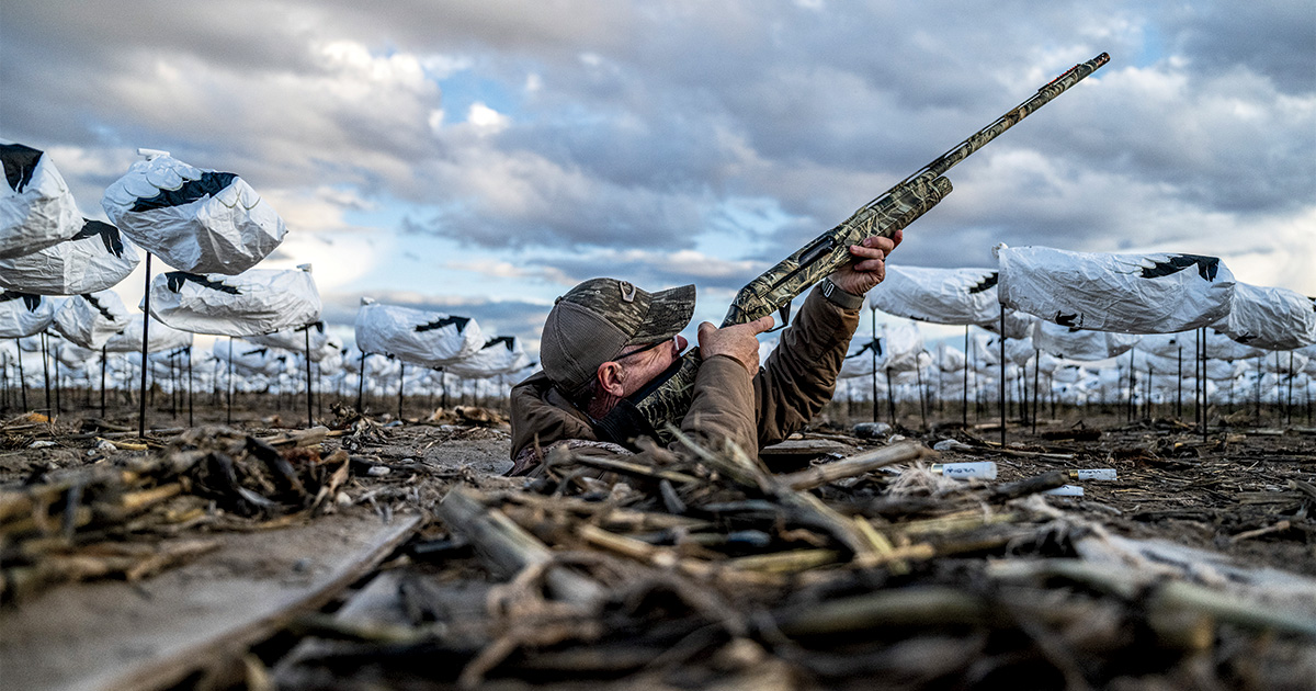 Hunter in pit blind. Photo by Michael Clingan/Montana Outdoor Imagery