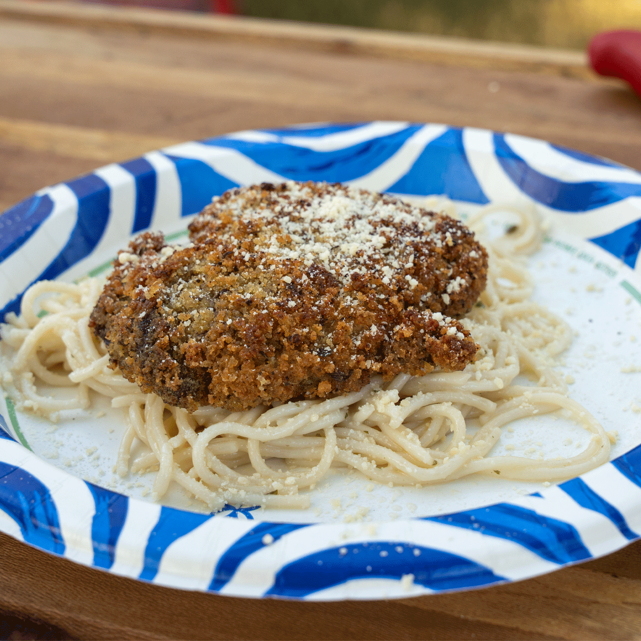 Italian Herb Fried Duck Breast Over Pasta