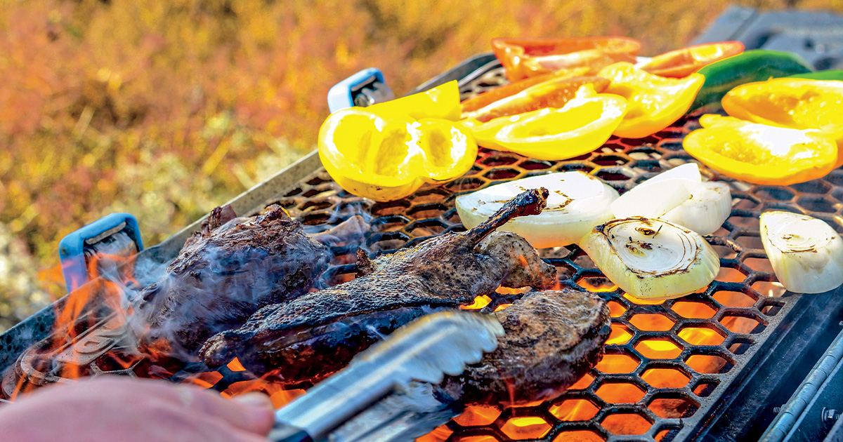 Cooking duck on a portable camp stove. Photo by John Hoffman.jpg
